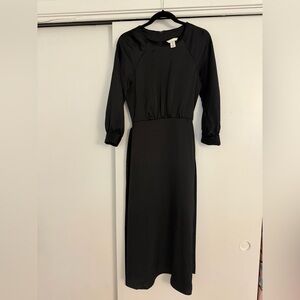 H&M Black Long-Sleeve Maxi Dress